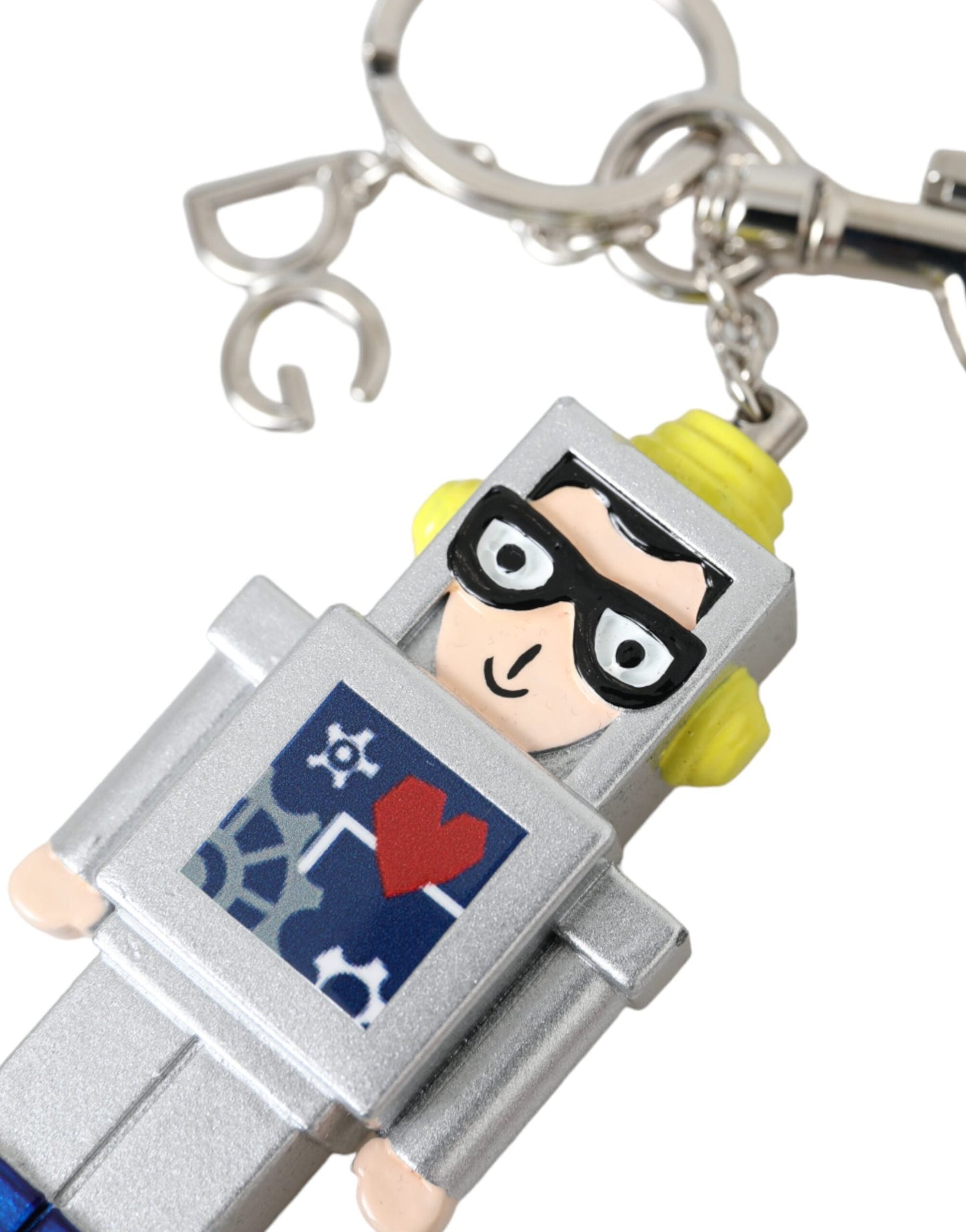 Dolce & Gabbana Multicolor Astronaut Space Metal Logo Keyring Men's Keychain