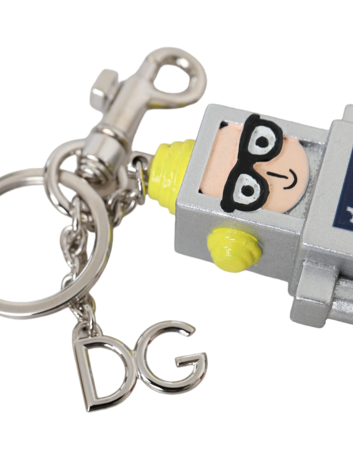 Dolce & Gabbana Multicolor Astronaut Space Metal Logo Keyring Men's Keychain