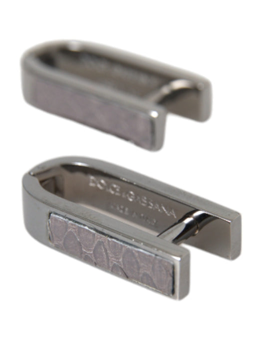 Dolce & Gabbana Silver Plated Metal Brass Pin Men Men's Cufflinks