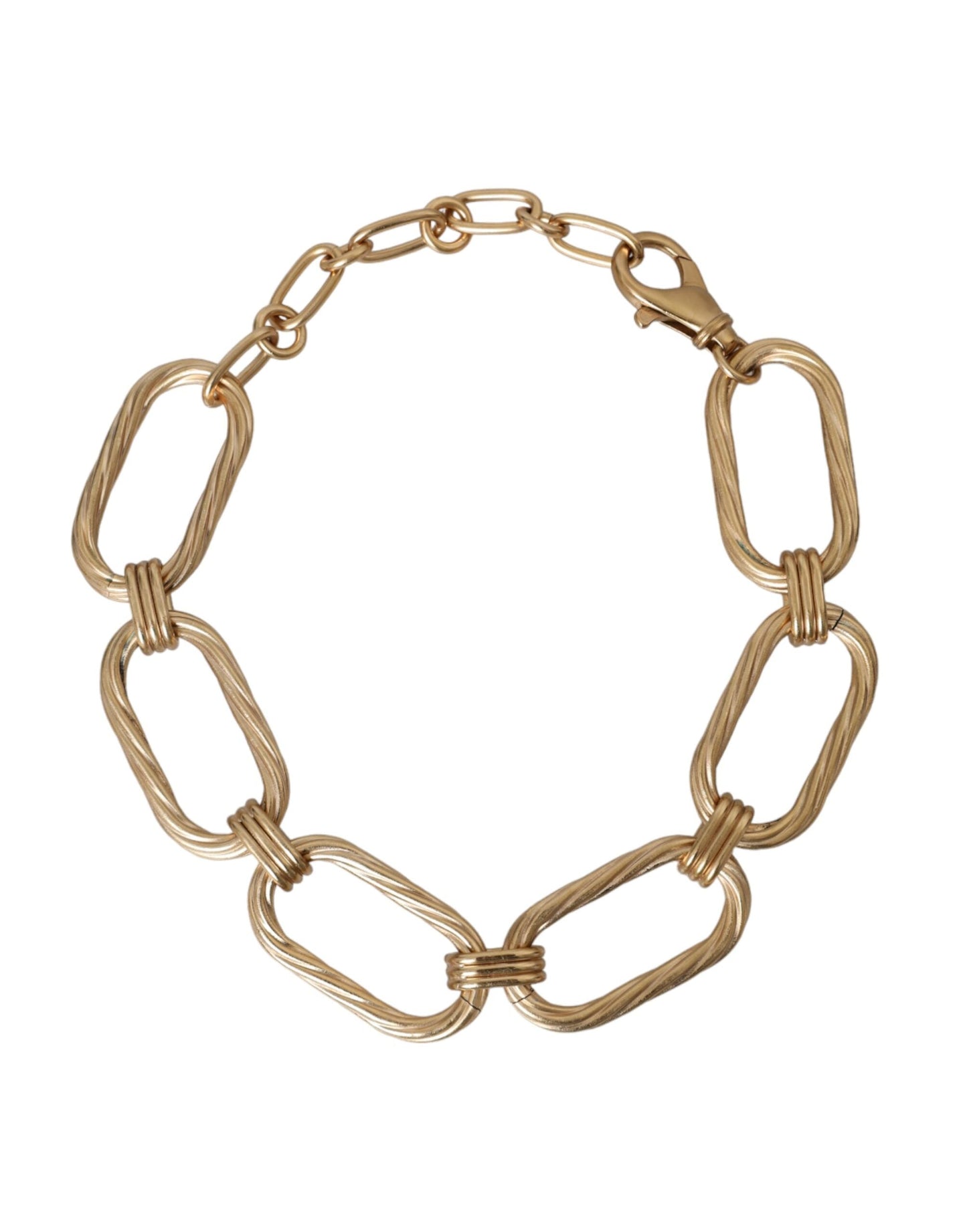 Dolce & Gabbana Gold Tone Brass Large Link Chain Jewelry Women's Necklace