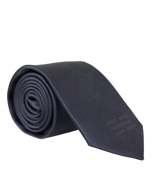 Dolce & Gabbana Blue Solid Silk Adjustable Tie Men's Men