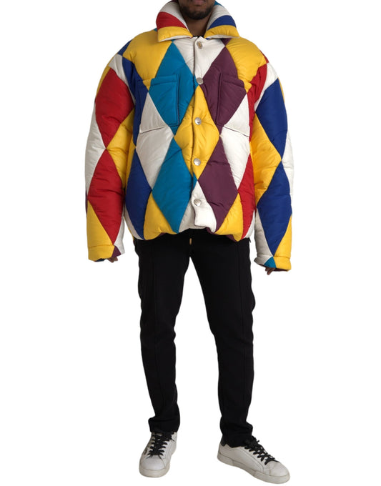 Dolce & Gabbana Multicolor Windbreaker Puffer Jacket Men's Men