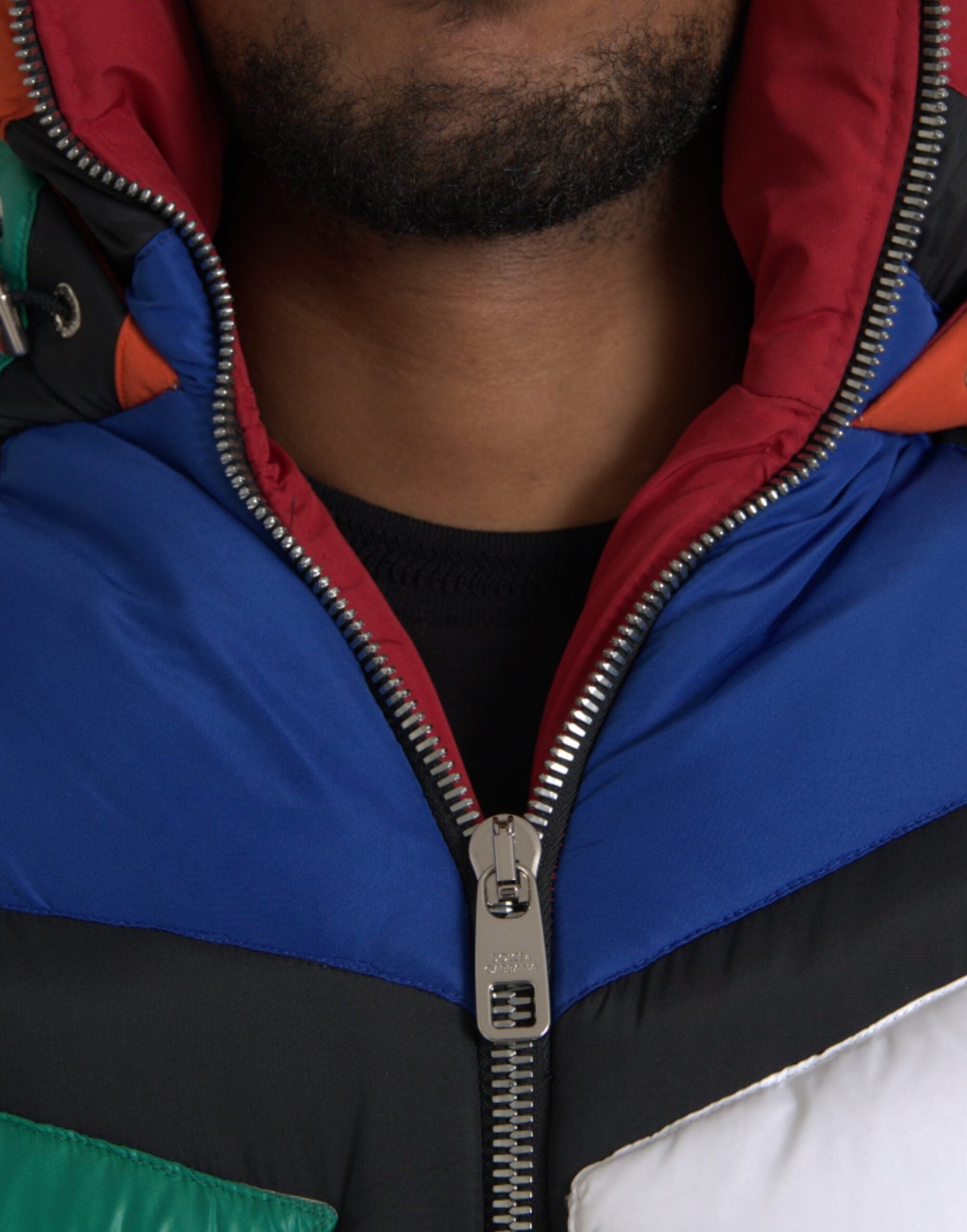 Dolce & Gabbana Multicolor Quilted Hooded Puffer Men's Jacket
