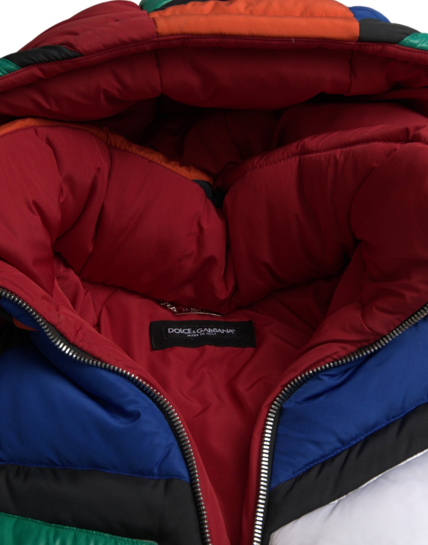 Dolce & Gabbana Multicolor Quilted Hooded Puffer Men's Jacket