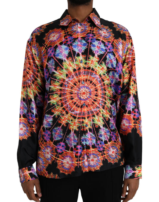Dolce & Gabbana Multicolor Luminarie Silk Men Casual Men's Shirt
