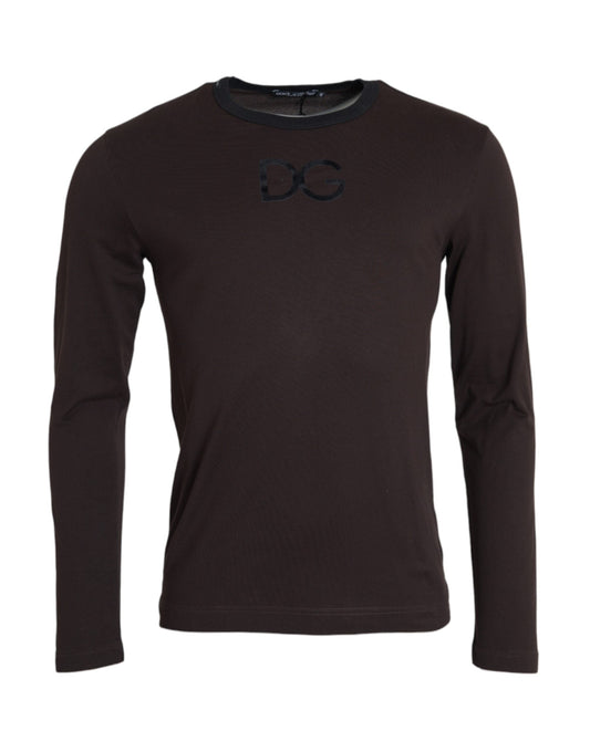 Dolce & Gabbana Brown DG Logo Crewneck Pullover Men's Sweater