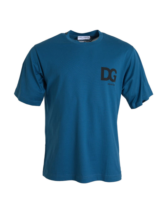 Dolce & Gabbana Blue Logo Round Neck Short Sleeves Men's T-shirt