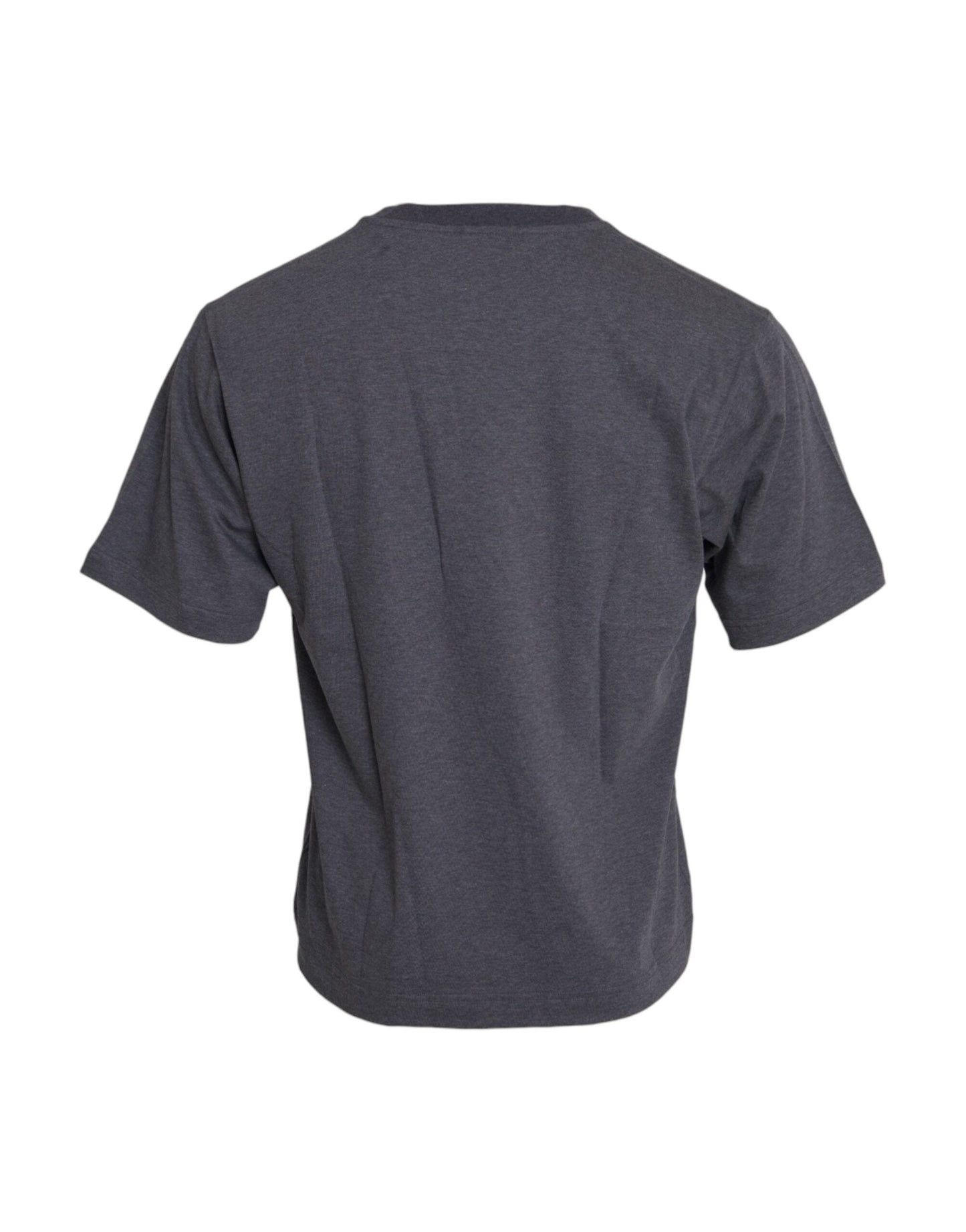 Dolce & Gabbana Gray Cotton Round Neck Short Sleeve Men's T-shirt