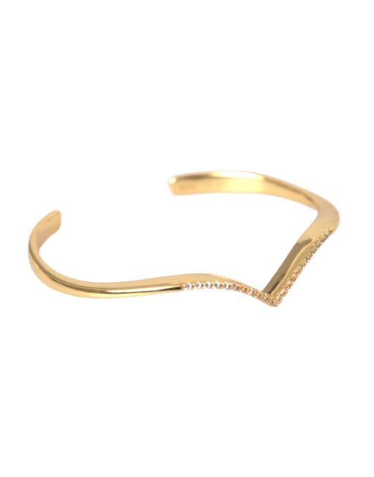 Nialaya Arched Wing Cuff Skyfall Gold CZ 925 Women's Bracelet