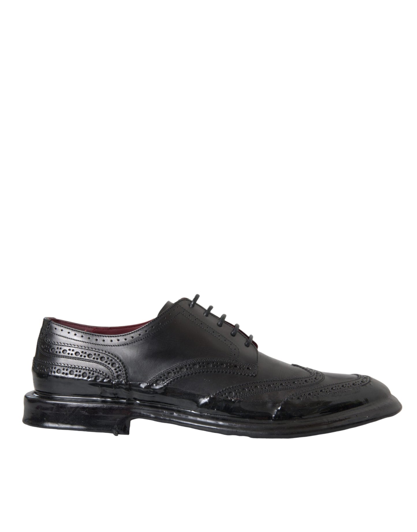 Dolce & Gabbana Black Leather Oxford Wingtip Formal Men Men's Shoes