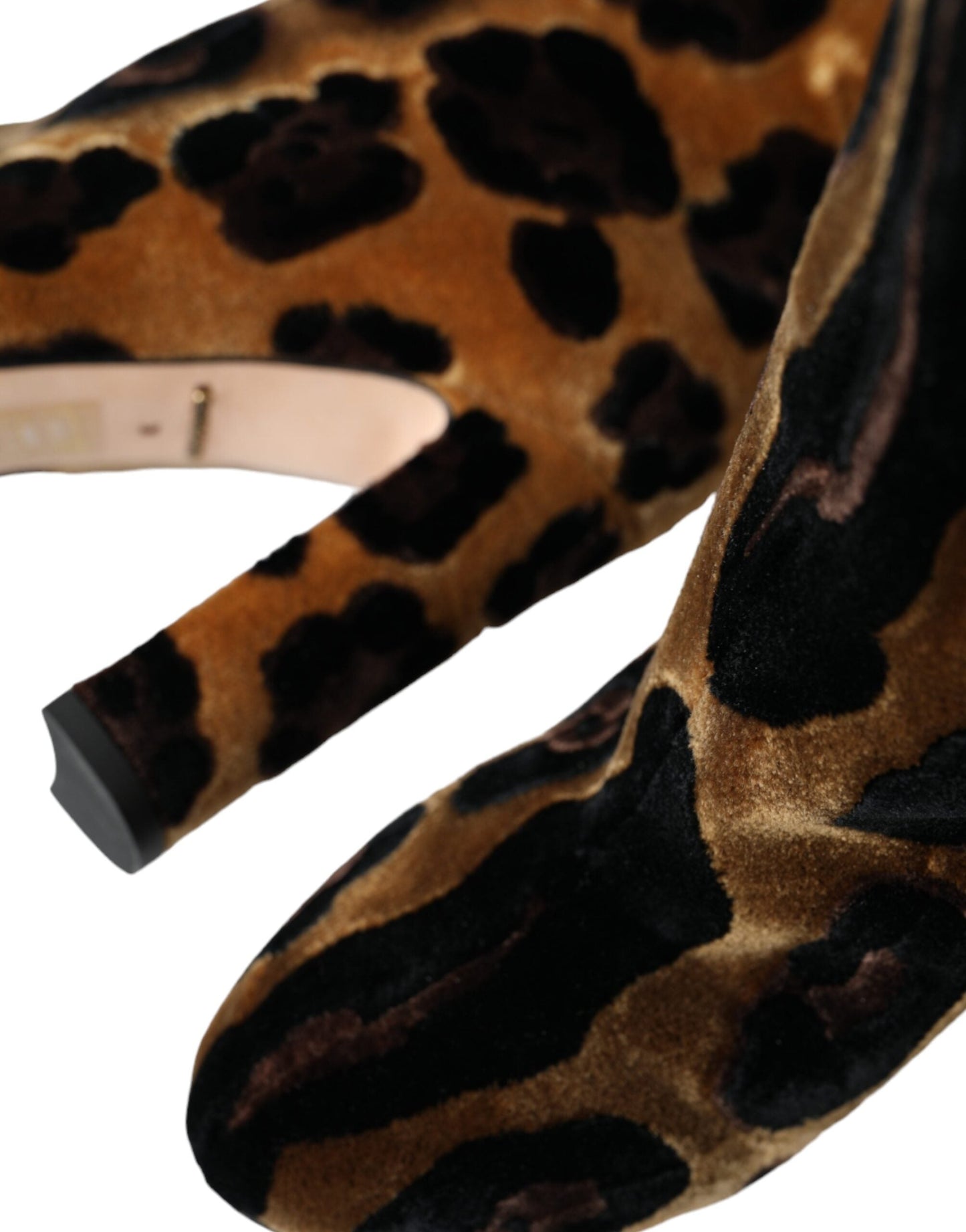 Dolce & Gabbana Brown Giraffe Velvet Leather Boots  Shoes