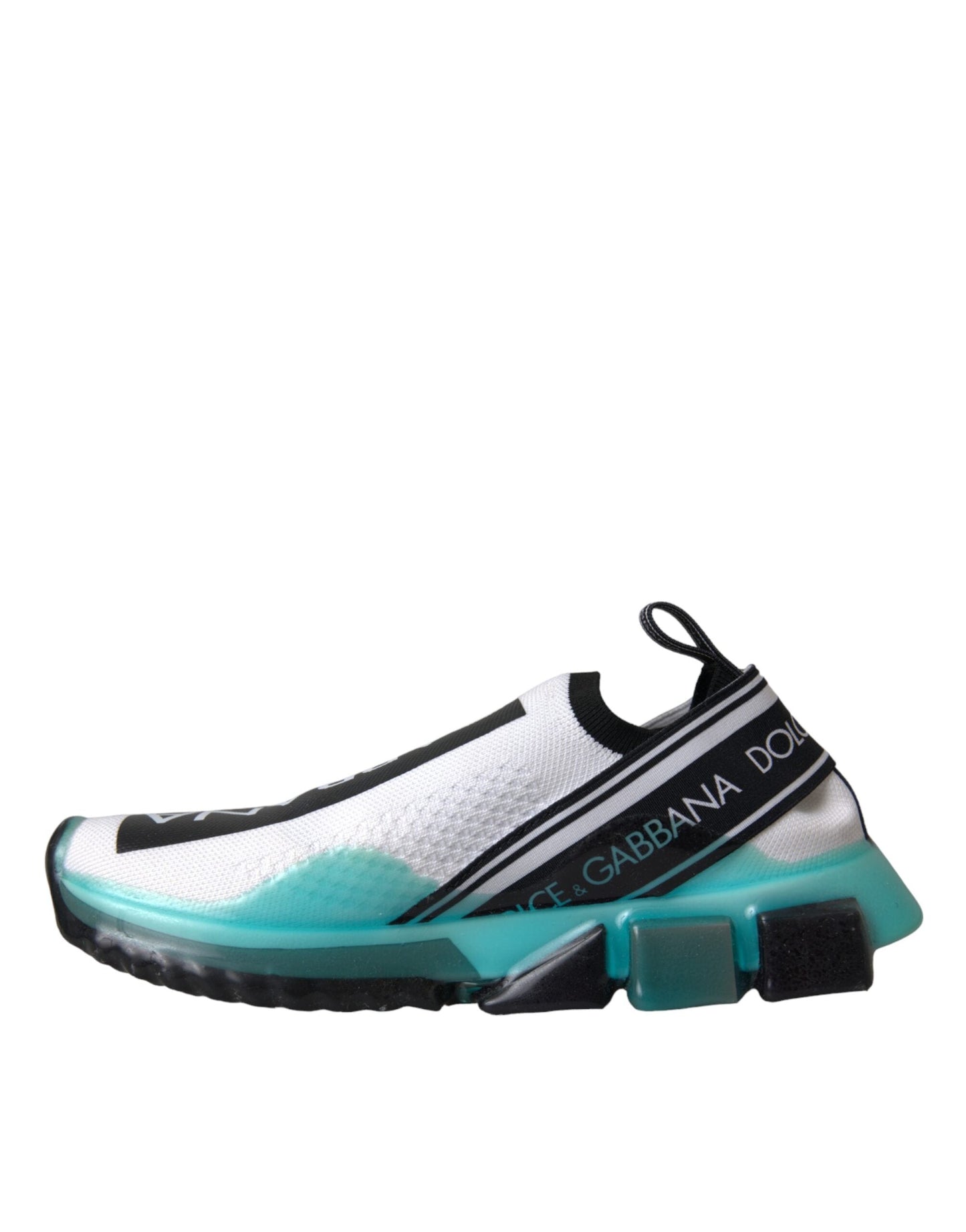 Dolce & Gabbana Black White Blue Slip On Sorrento Sneakers Women's Shoes