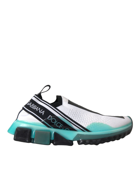 Dolce & Gabbana Black White Blue Slip On Sorrento Sneakers Women's Shoes