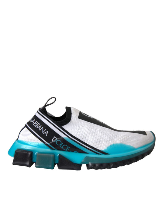 Dolce & Gabbana Black White Blue Slip On Sorrento Sneakers Women's Shoes (Pre-Owned)