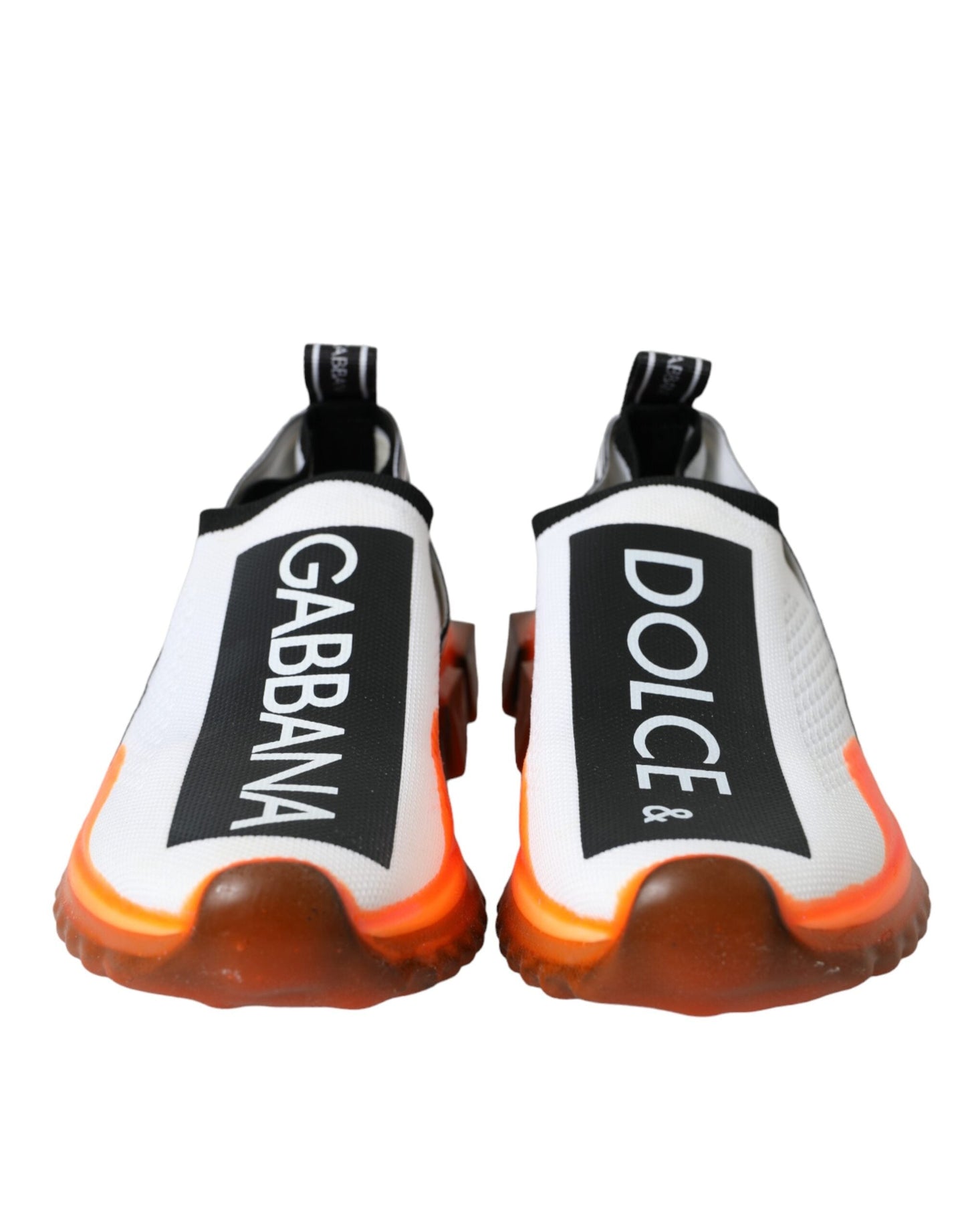 Dolce & Gabbana Black White Orange Slip On Sorrento Sneakers Women's Shoes