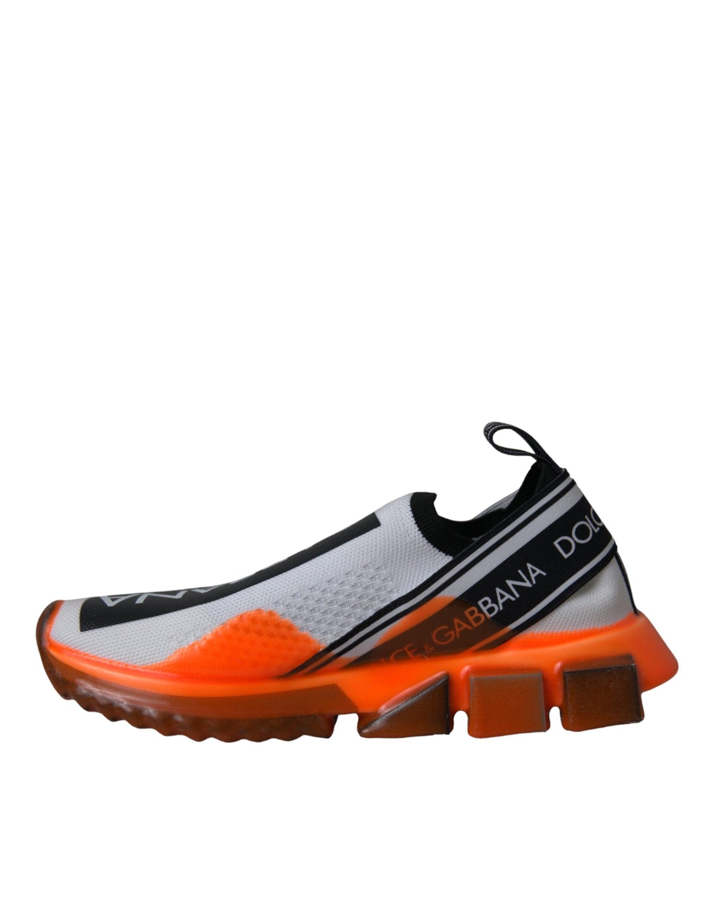 Dolce & Gabbana Black White Orange Slip On Sorrento Sneakers Women's Shoes