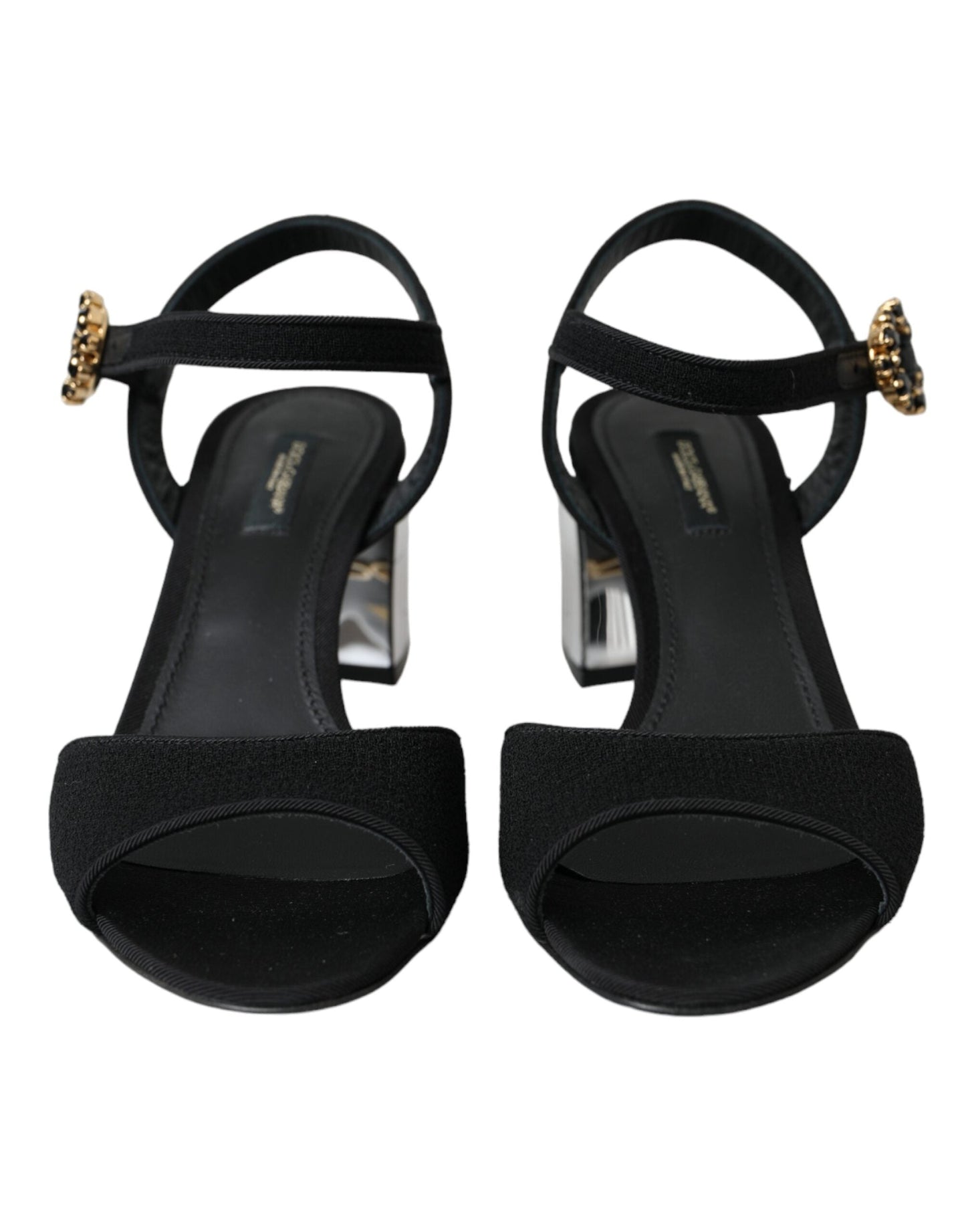 Dolce & Gabbana Black Crystal Ankle Strap Keira Sandal Women's Shoes (Pre-Owned)
