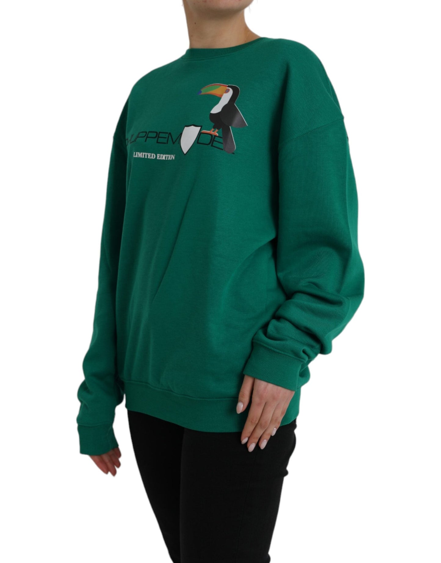 Philippe Model Green Cotton Logo Print Long Sleeves Pullover Women's Sweater (Pre-Owned)