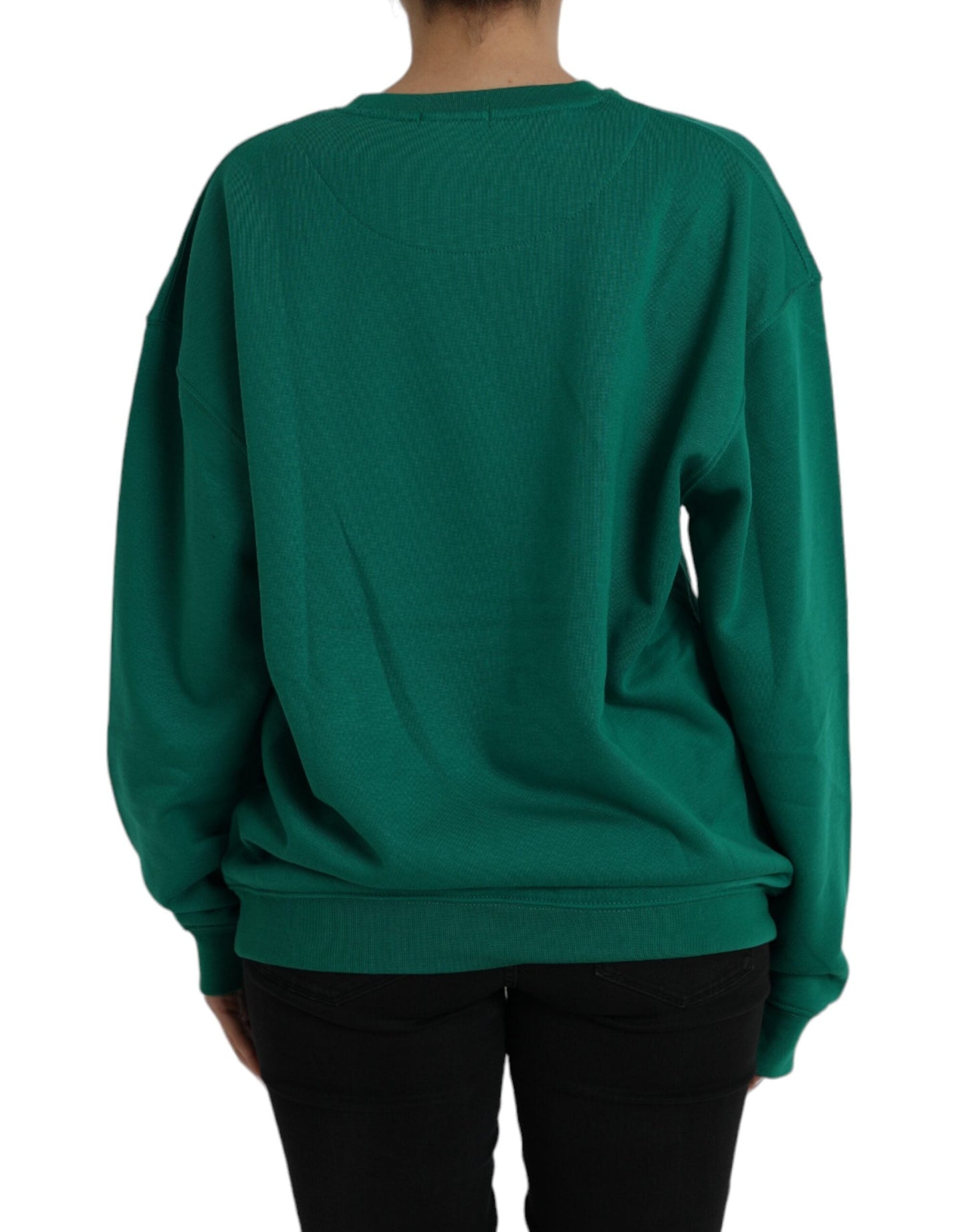 Philippe Model Green Cotton Logo Print Long Sleeves Pullover Women's Sweater (Pre-Owned)