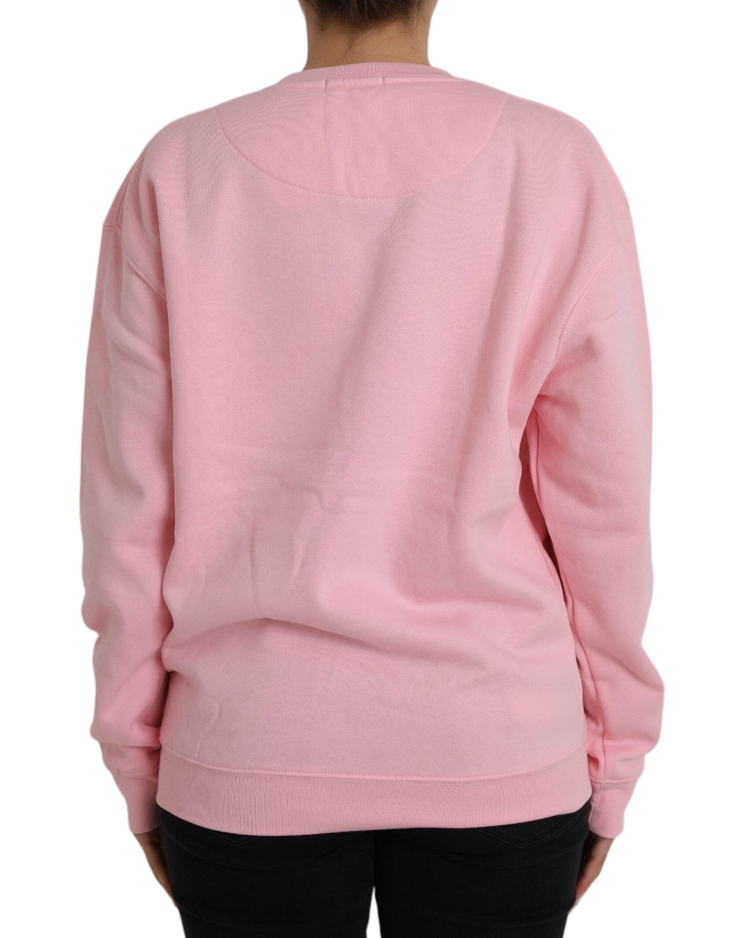 Philippe Model Pink Cotton Logo Print Long Sleeves Pullover Women's Sweater (Pre-Owned)