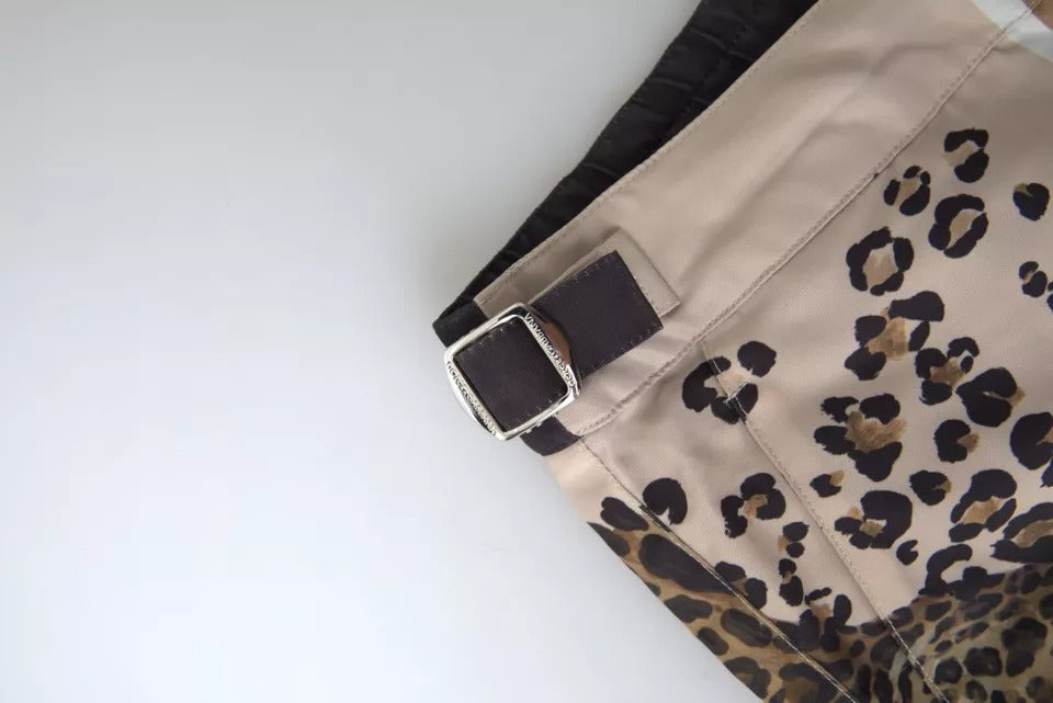 Dolce & Gabbana Dark Brown Leopard Beachwear Swimwear  Shorts (Pre-Owned)