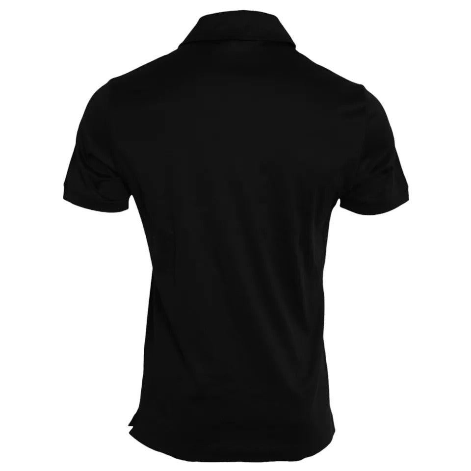 Dolce & Gabbana Black Logo Cotton Collared Polo Top Men's T-shirt (Pre-Owned)