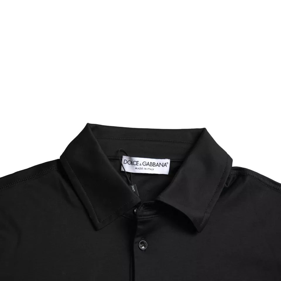 Dolce & Gabbana Black Logo Cotton Collared Polo Top Men's T-shirt (Pre-Owned)