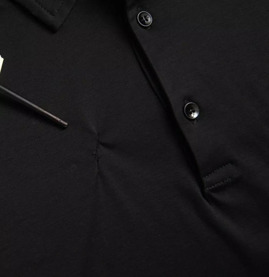 Dolce & Gabbana Black Logo Cotton Collared Polo Top Men's T-shirt (Pre-Owned)