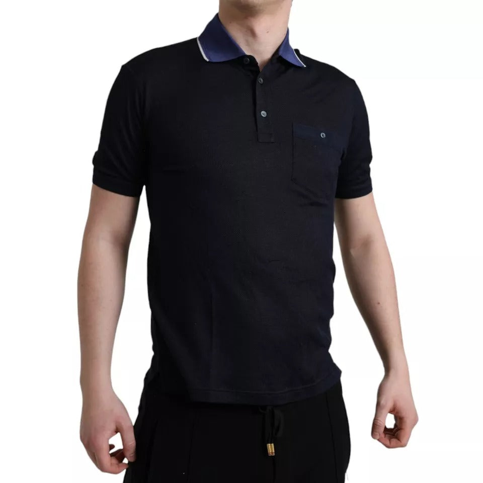 Dolce & Gabbana Navy Blue Collared Short Sleeve Polo Men's T-shirt (Pre-Owned)