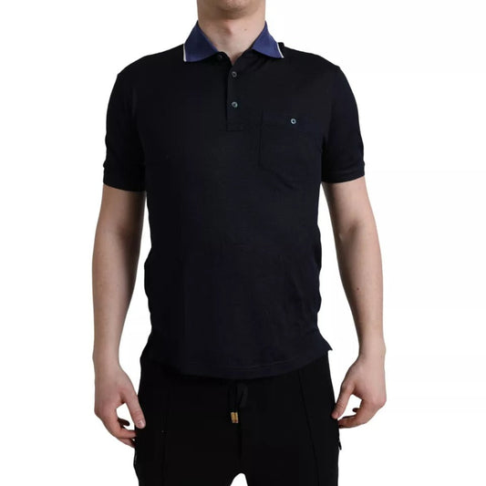 Dolce & Gabbana Navy Blue Collared Short Sleeve Polo Men's T-shirt (Pre-Owned)