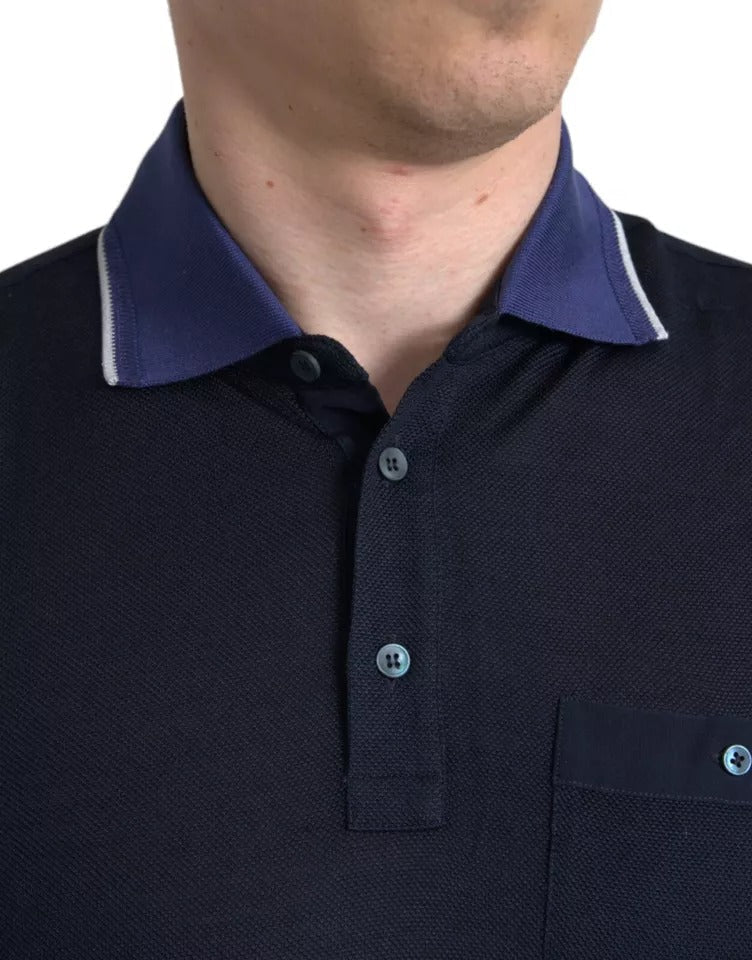 Dolce & Gabbana Navy Blue Collared Short Sleeve Polo Men's T-shirt (Pre-Owned)