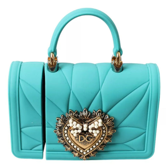 Dolce & Gabbana Turquoise Silicone Devotion Heart Bag Cover Hand Airpods Women's Case (Pre-Owned)