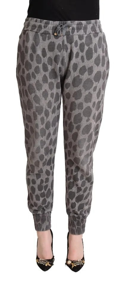 Dolce & Gabbana Gray Leopard Print SweatWomen's Jogger Women's Pants (Pre-Owned)