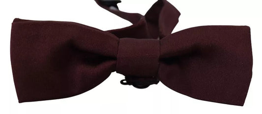 Dolce & Gabbana Bordeaux Silk Adjustable Neck Men Bow Men's Tie (Pre-Owned)
