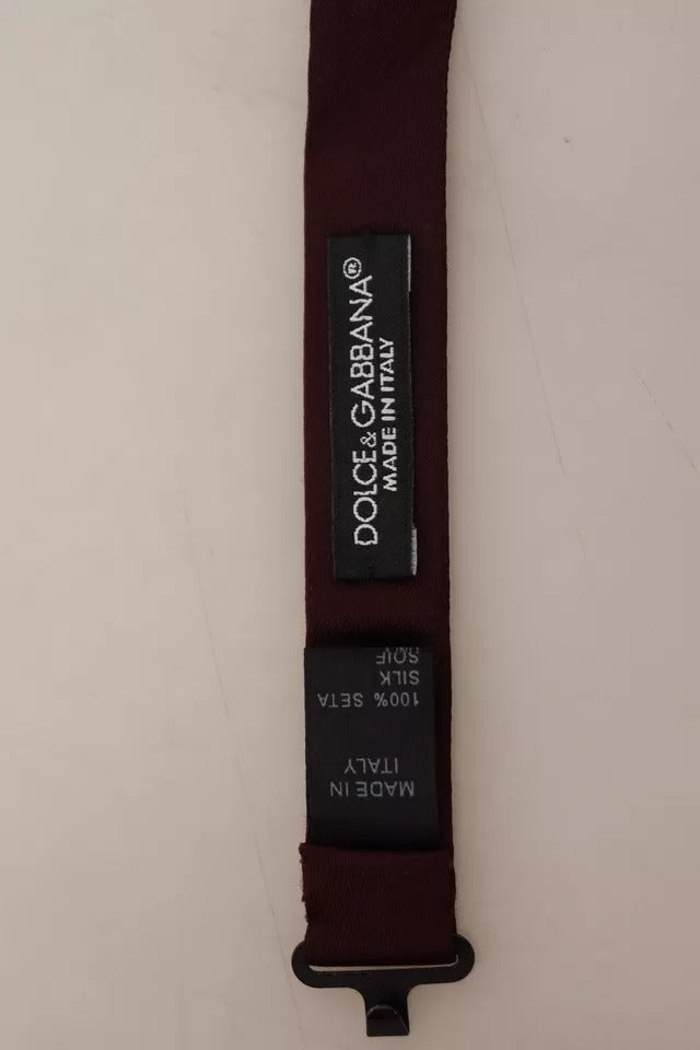 Dolce & Gabbana Bordeaux Silk Adjustable Neck Men Bow Men's Tie (Pre-Owned)