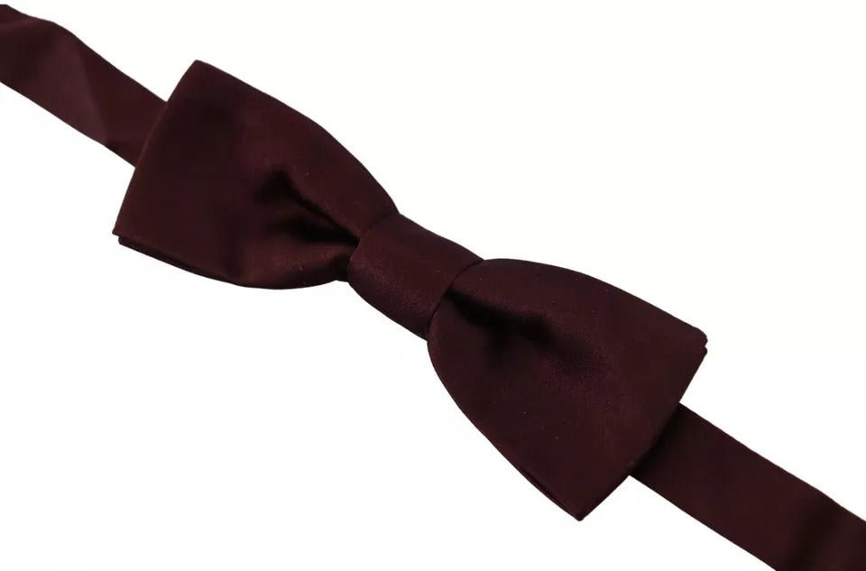 Dolce & Gabbana Bordeaux Silk Adjustable Neck Men Bow Men's Tie (Pre-Owned)
