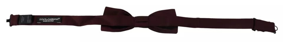 Dolce & Gabbana Bordeaux Silk Adjustable Neck Men Bow Men's Tie (Pre-Owned)