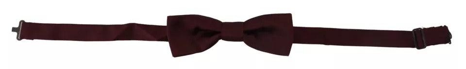 Dolce & Gabbana Bordeaux Silk Adjustable Neck Men Bow Men's Tie (Pre-Owned)