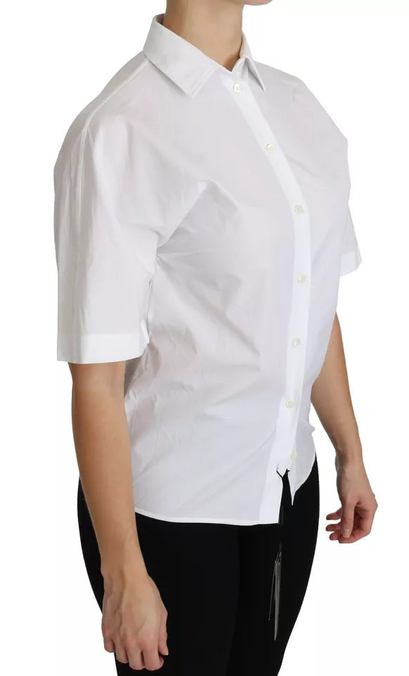 Dolce & Gabbana White Collared Short Sleeve Polo Shirt Women's Top (Pre-Owned)