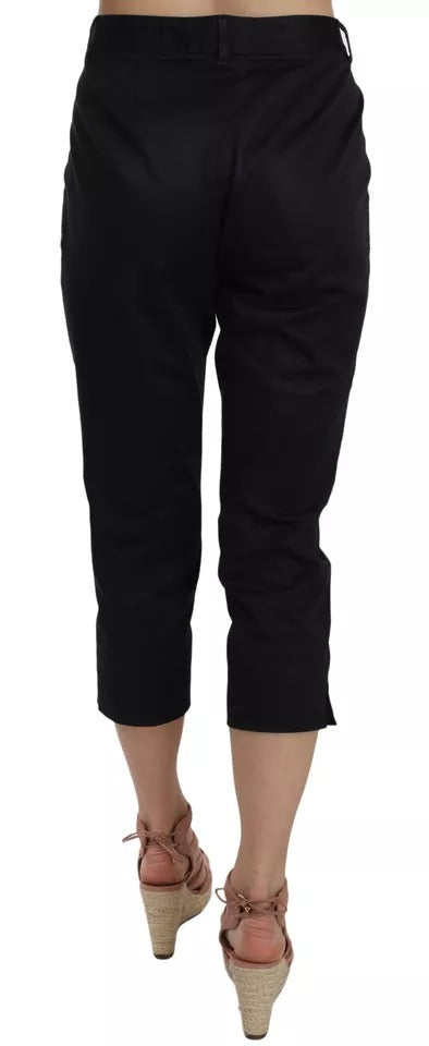 Dolce & Gabbana Black Cotton Cropped Capri Women's Pants (Pre-Owned)