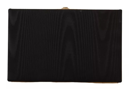 Dolce & Gabbana Black Silk Gold Frame Clutch Evening Party Purse Women's Bag (Pre-Owned)