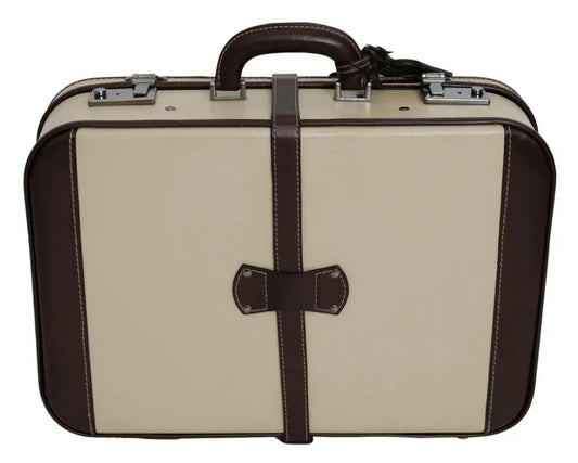 Dolce & Gabbana Brown Beige Leather Mens Travel Suitcase Luggage Men's Bag (Pre-Owned)