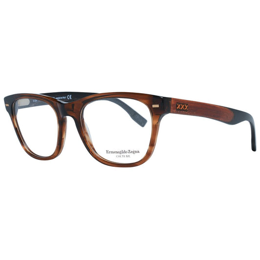 Ermenegildo Zegna Brown Plastic Glasses Men's (Frames)