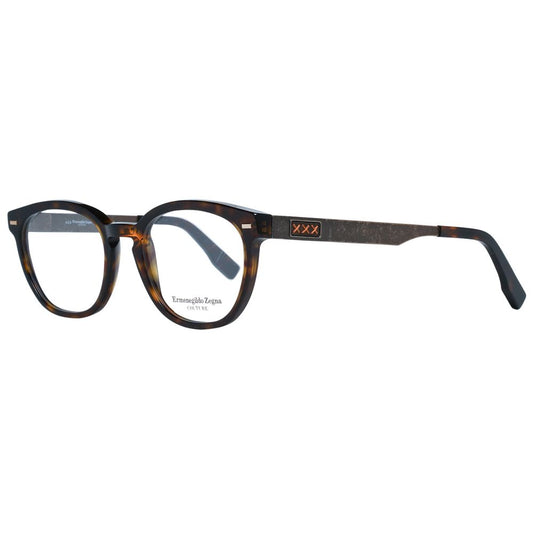 Ermenegildo Zegna Brown Plastic Glasses Men's (Frames)