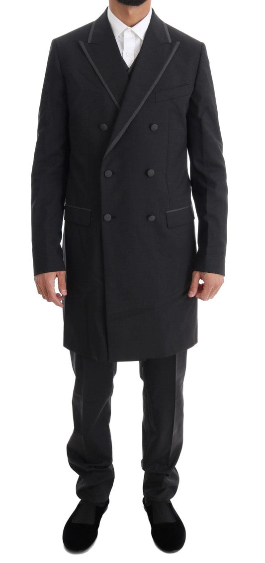 Dolce & Gabbana Gray Wool Stretch 3 Piece Two Button Men's Suit