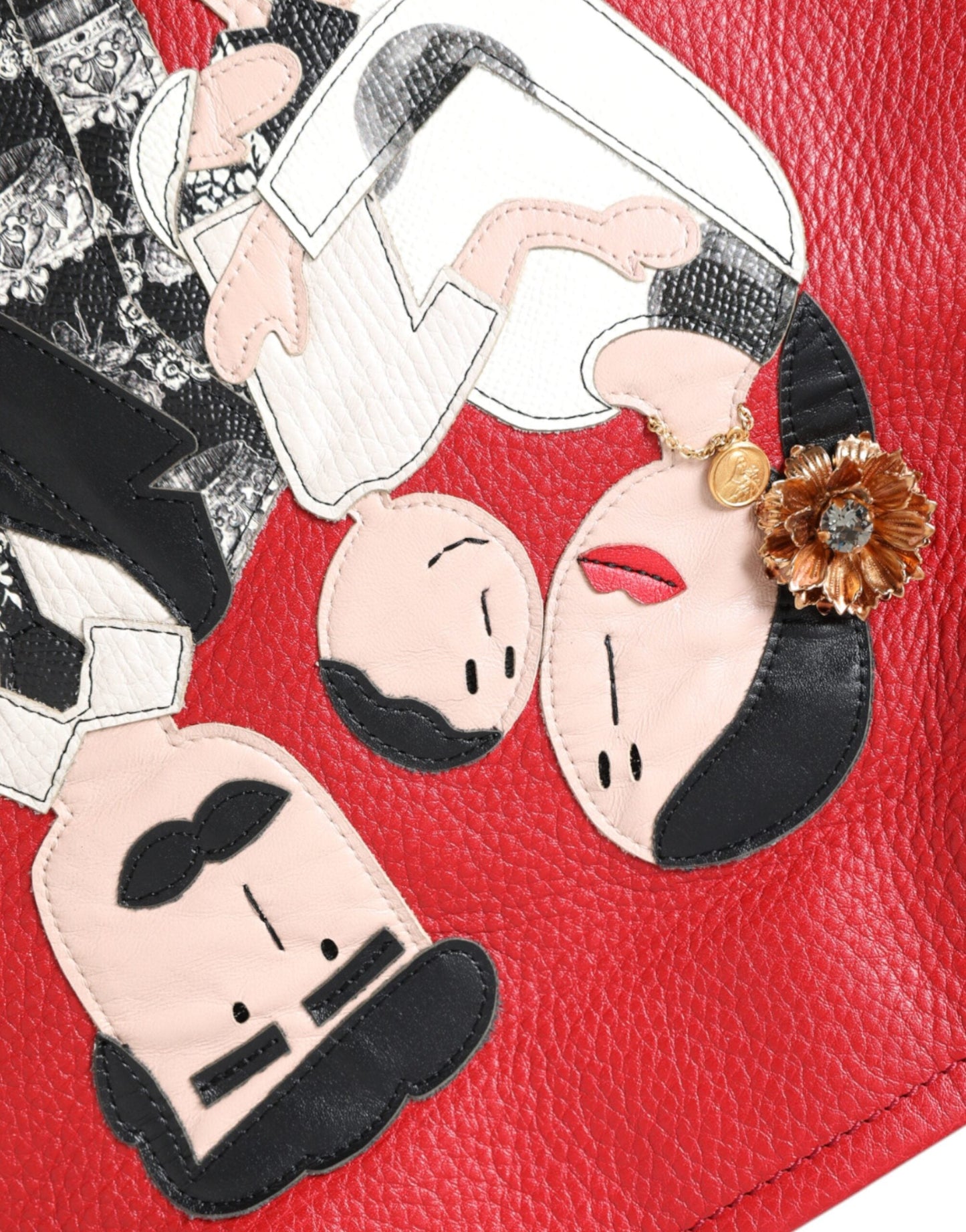 Dolce & Gabbana Red Leather #DGFamily Patch Shopping Tote Women's Bag