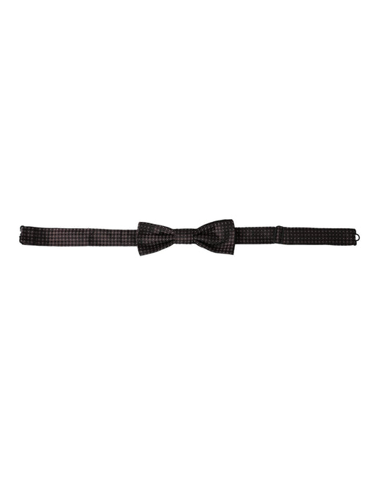 Dolce & Gabbana Brown Fantasy Silk Adjustable Neck Men Papillon Bow Men's Tie