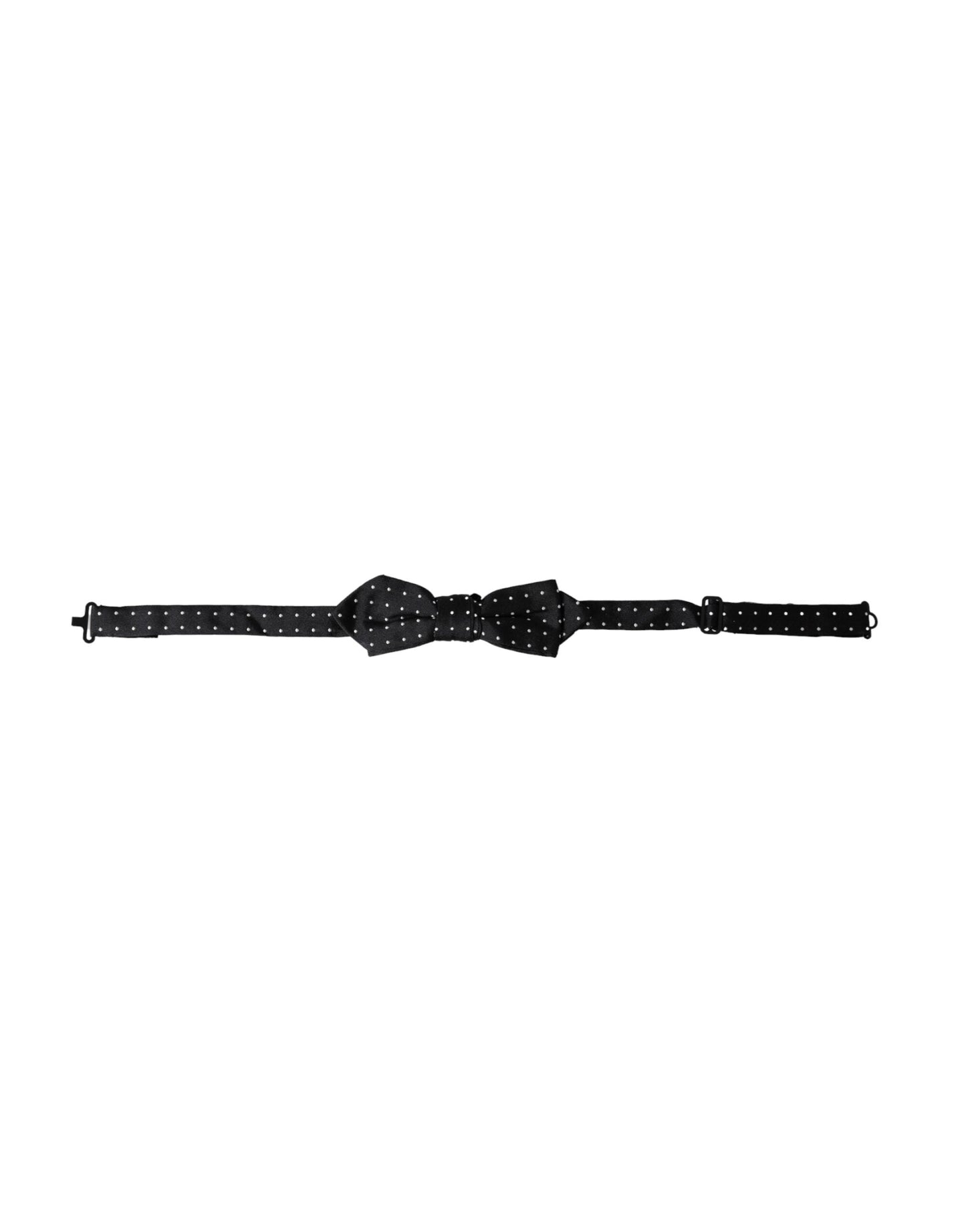Dolce & Gabbana Black Silk Polka Dot Adjustable Neck Men Papillon Bow Men's Tie
