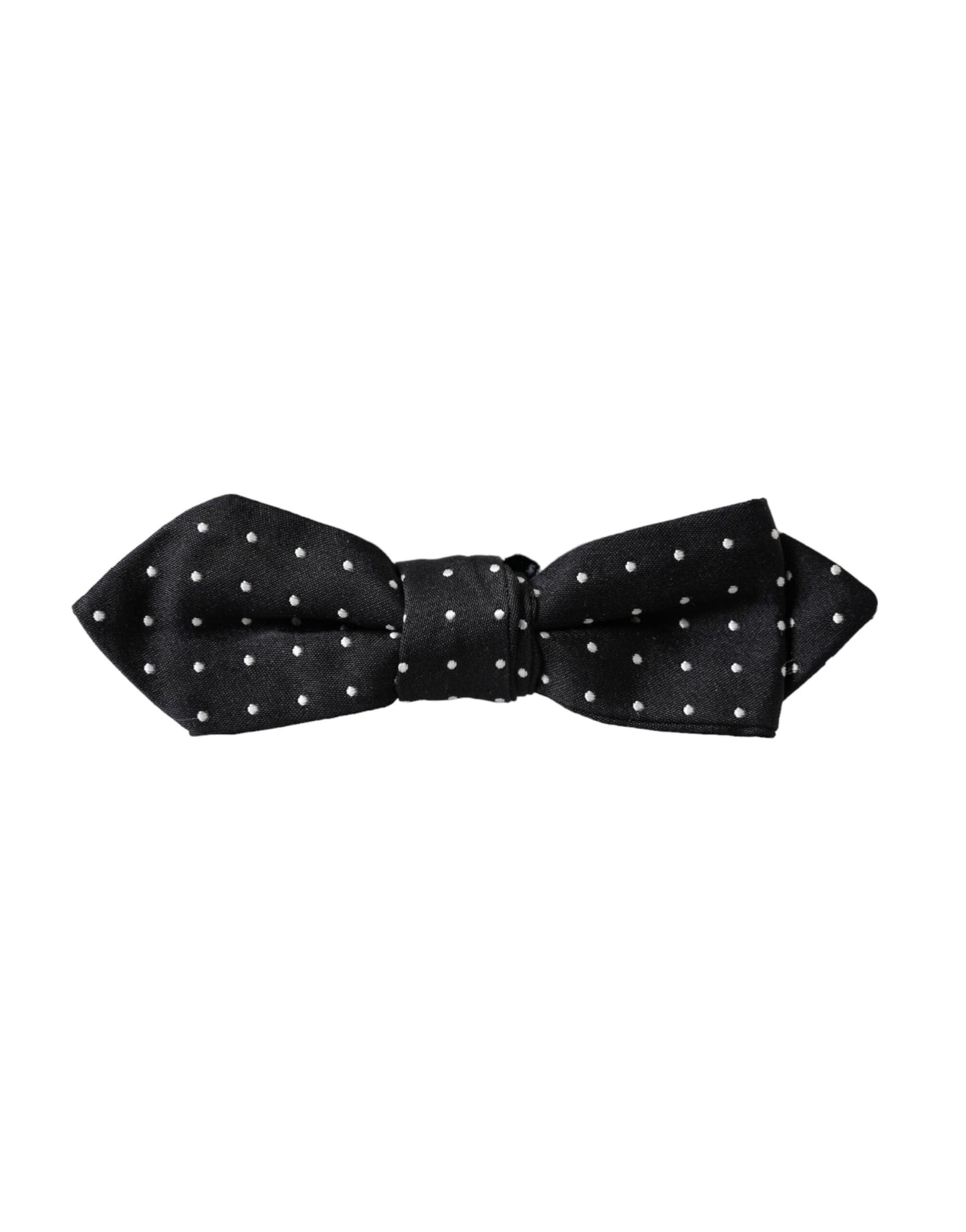Dolce & Gabbana Black Silk Polka Dot Adjustable Neck Men Papillon Bow Men's Tie