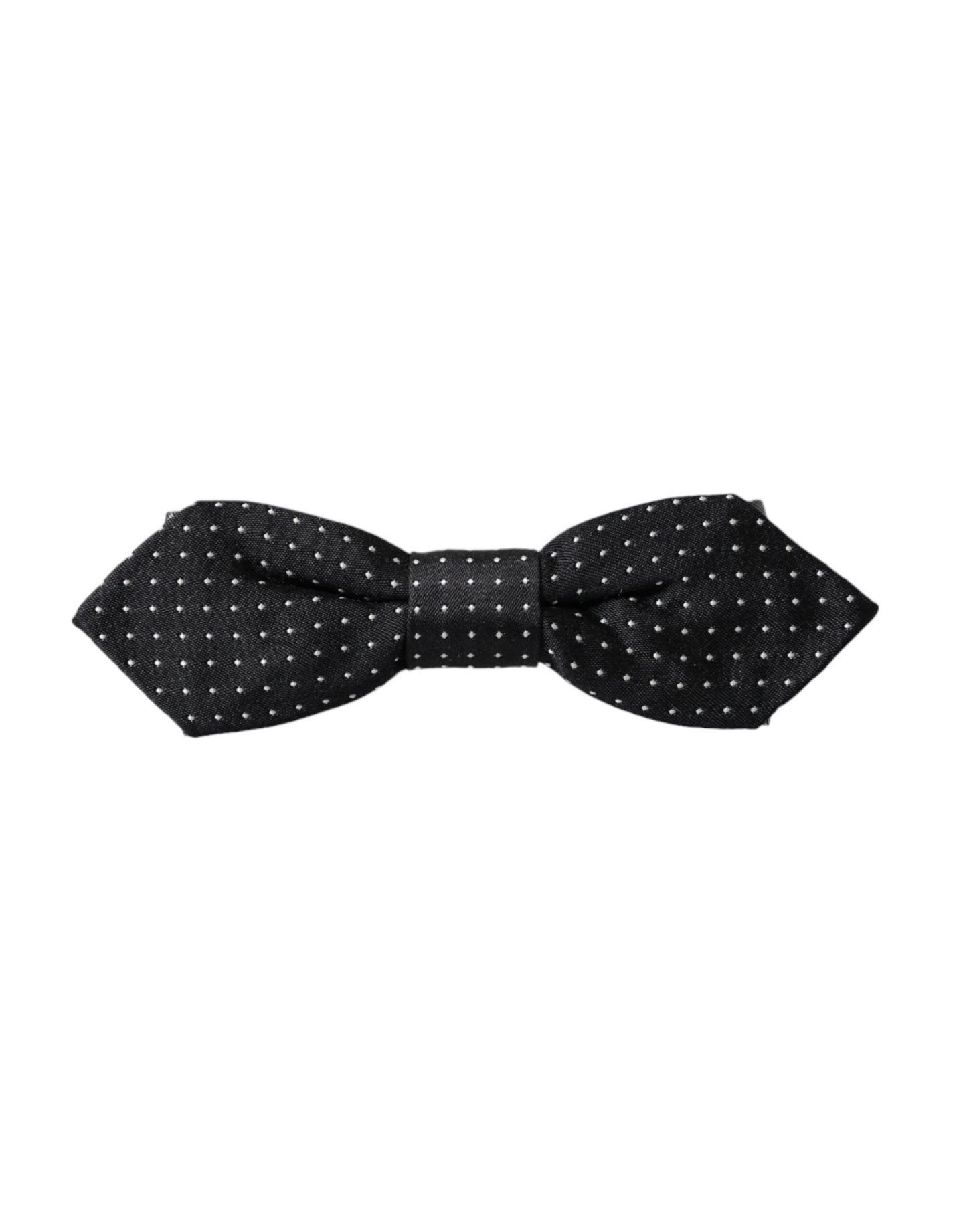 Dolce & Gabbana Black Silk Polka Dot Adjustable Neck Men Papillon Bow Men's Tie
